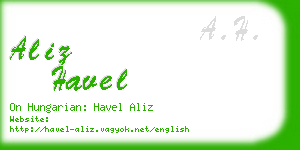 aliz havel business card